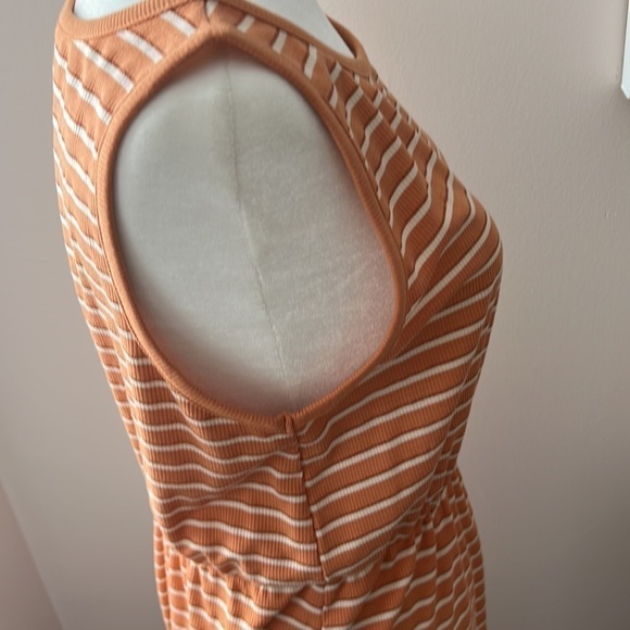 ICHI l Orange Striped Summer Midi Dress - Picture 6 of 9